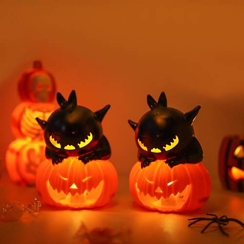 Skull+pumpkin+glowing+horror+prop+Halloween+ornament+Candle