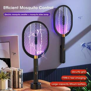 Electric Mosquito Swatter with UV Light, Rechargeable 3000V