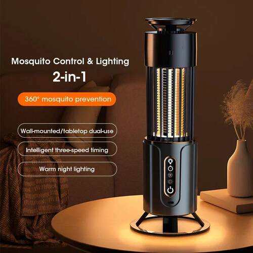 Mosquito Killer Lamp Insect Fly Trap Camping Lantern USB Tim