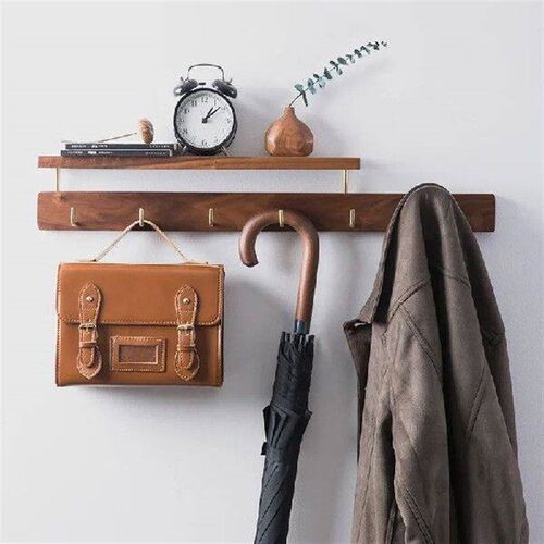 Wood Hanger Coat Rack Hook Wall Mounted Vintage Living Room