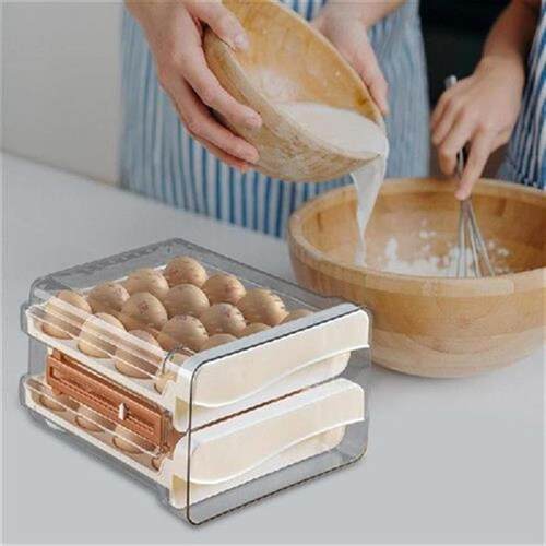 Egg Holder For Refrigerator Double Stack Egg Fridge Storage