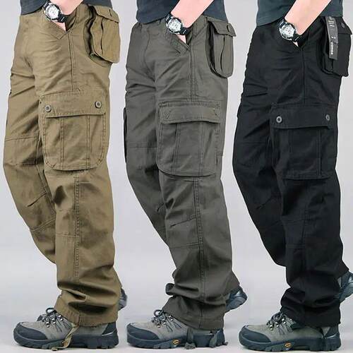 Tactical Cargo Pants Men Cotton Overalls Outdoor Work Trouse