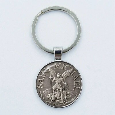 Archangel St.Michael Keychain Protect Me Saint Shield Angel