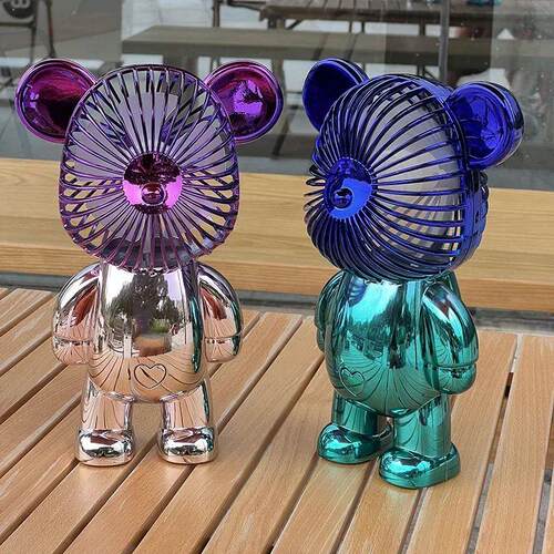 2024 Electroplating Gradual Change Bear Fan Color Graffiti H