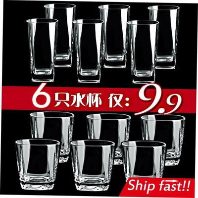 6pcs set Glass cup tea water juice beer milk drinking kettle