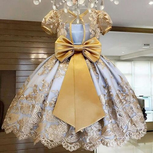 4-10 Years Kids Dress for Girls Wedding Tulle Lace Girl Dres
