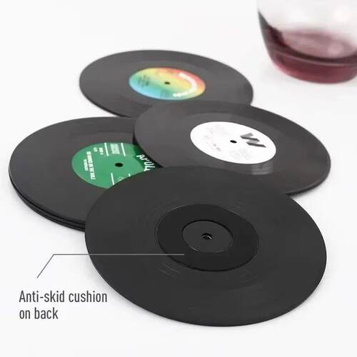 Vintage Retro Coasters Vinyl Record Classic Cup Coaster Anti