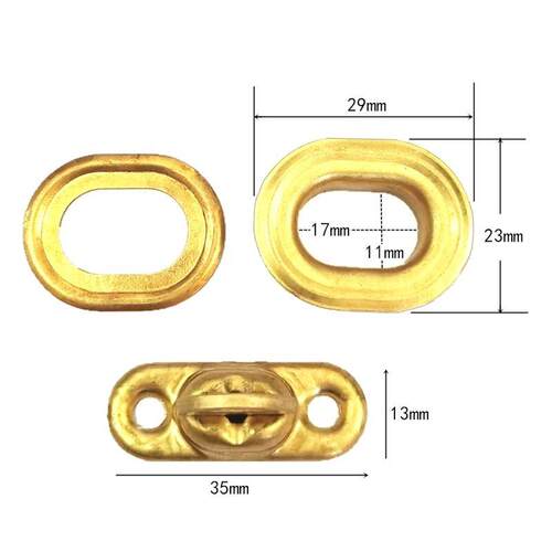 4 Sets Copper Oval Twist Buckle Brass Rotating Latch For Sun