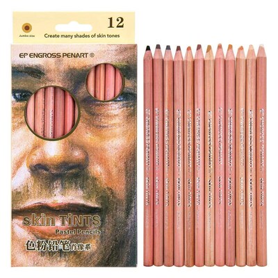 12Pcs Wood Pastel Pencil Set Basis Skin Pastel Color Pencil