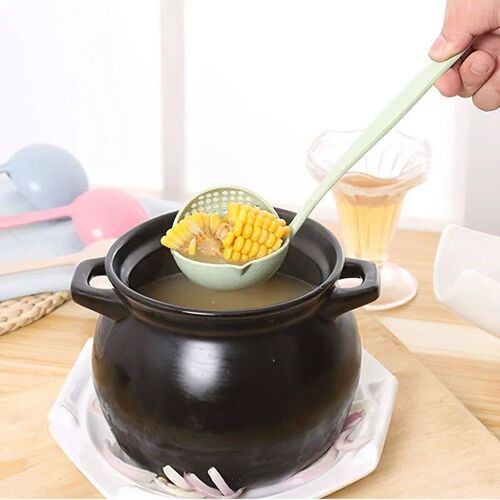 2 in 1 Long Handle Soup Spoon Home Strainer Cooking Colander