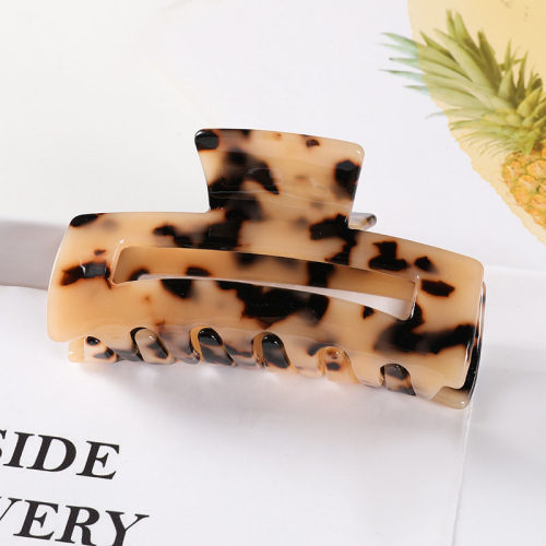 Fashion Leopard Print Hair Claws Geometric Hair Clamp Grab H
