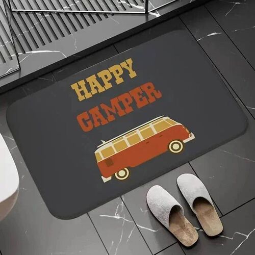 Happy Campers Welcome Mat Floor Decoration Carpet Non-slip E