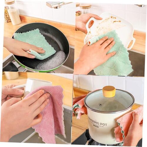 Double-layer Absorbent Microfiber Kitchen Dish Cloth towel
