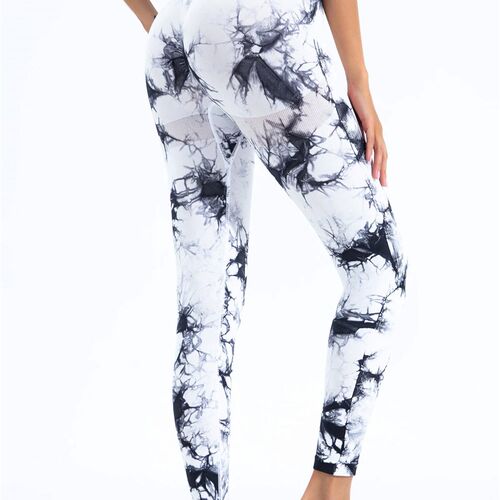 Ladies 2024 New Seamless Tie-Dye Yoga Leggings High Waisted