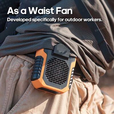 Kcoter 6000mAh Hanging NeckWaist Fan USB Portable Rechargeab