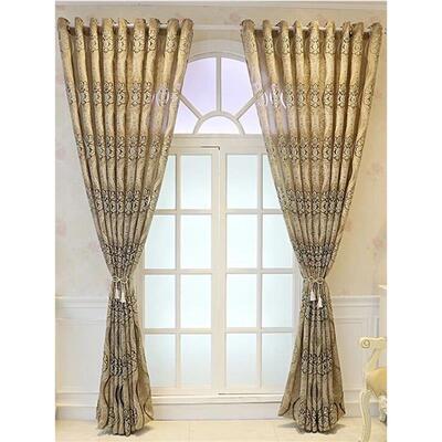 European Curry Eight Wave Perforated Curta Living Room Bedro
