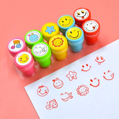 10Pcs Christmas Pattern Self-ink Seal Stamps DIY Scrapbook