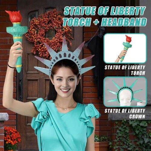 Statue of Liberty Headband Crown Torch Cosplay Lady Liberty