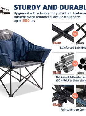 Tisetrail Oversized Camping Chair Padded Moon Round Saucer C