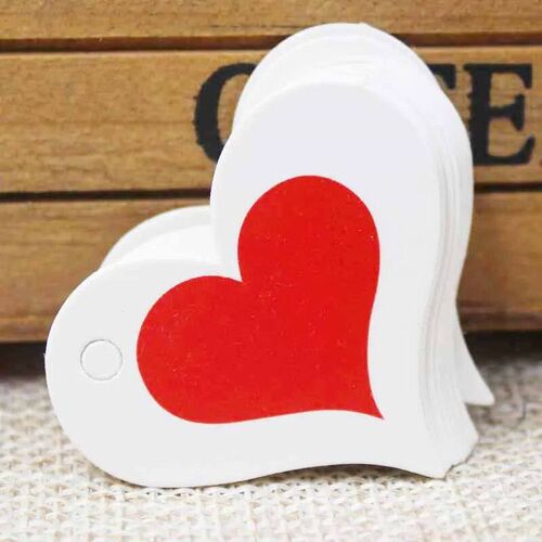 100pcs red heart shape wedding favors tag, kraft thank you g