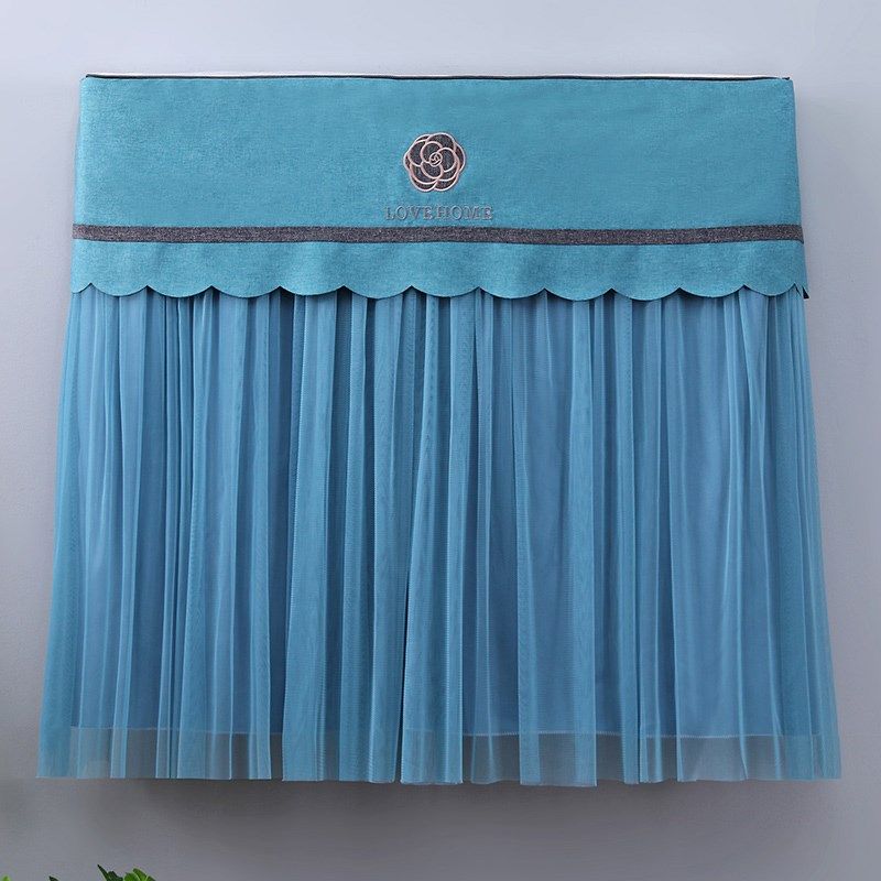 简约挂机空调罩纯色田园风家用防风直吹绣花挂机空调月子防尘罩