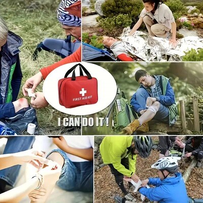 22 piece advanced first aid kit, including bandages, scissor