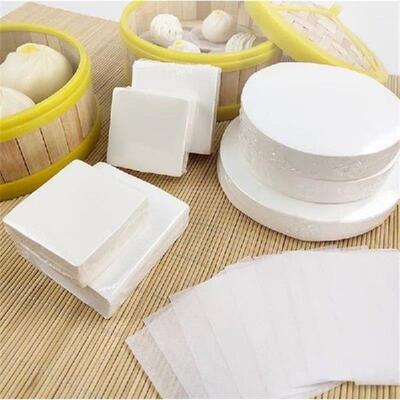 500Pcs Square 6-11cm Wholesale Steamed Bun Papers Non-stick