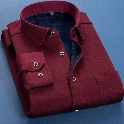 M-6XL Autumn Winter Men Fleece Warm Shirt 2021 Male Fashion