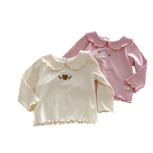 Pure Color Kids Base Shirt Cute Rabbit TShirt for Girls 05 Y
