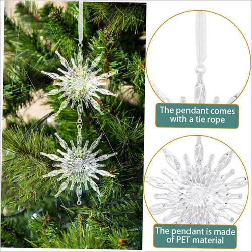 Christmas with transparent snowflake ice strip pendant