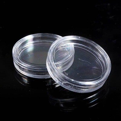 10 pcs Small round transparent plastic coin capsules box
