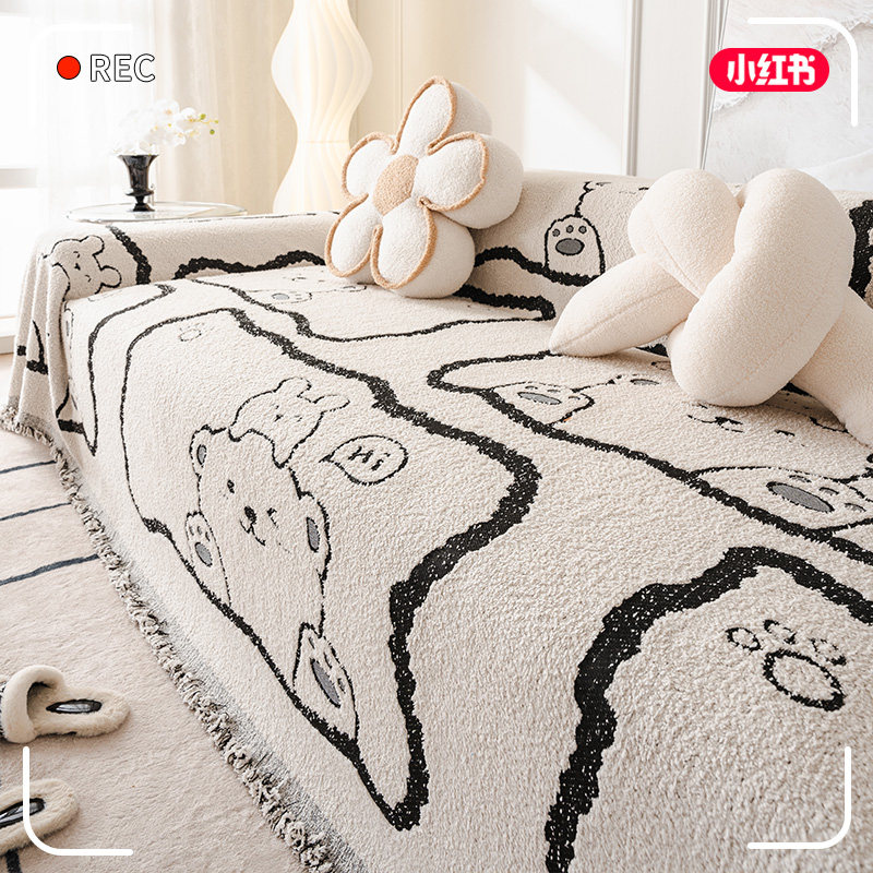 2023新款沙发盖布毛绒卡通防滑皮沙发垫罩秋冬季坐垫子全盖盖巾,居家布艺,沙发垫,淘宝优惠券,粉丝福利购,淘宝优惠卷