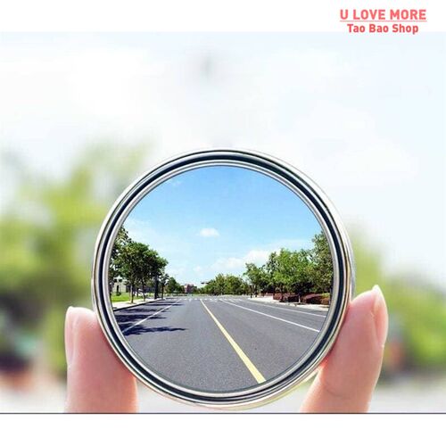 2 Pcs Car Round Frame Convex Blind Spot Mirror Wide-angle 36