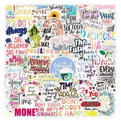 50Pcs pack Motivational Phrases Sticker Quotes Sentences-