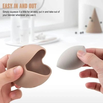 1PC Makeup Sponge Holder Eco-Friendly Silicone Multi-hole Be