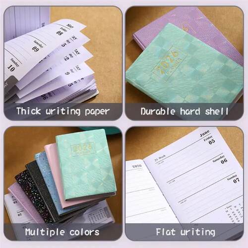 Portable A7 2026 Agenda Book Pocket with Calendar Appointmen