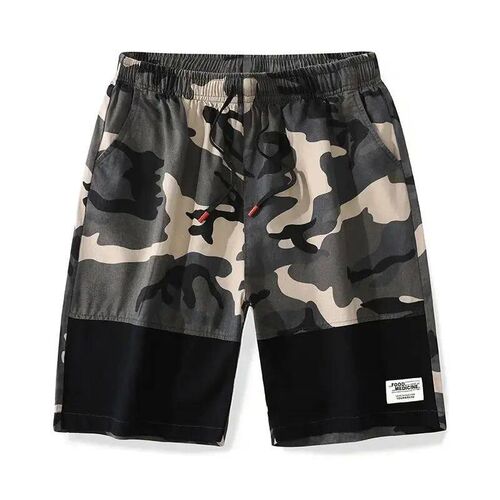 Mens Loose Camouflage Pattern Cotton Waist Drawing Cargo Sh