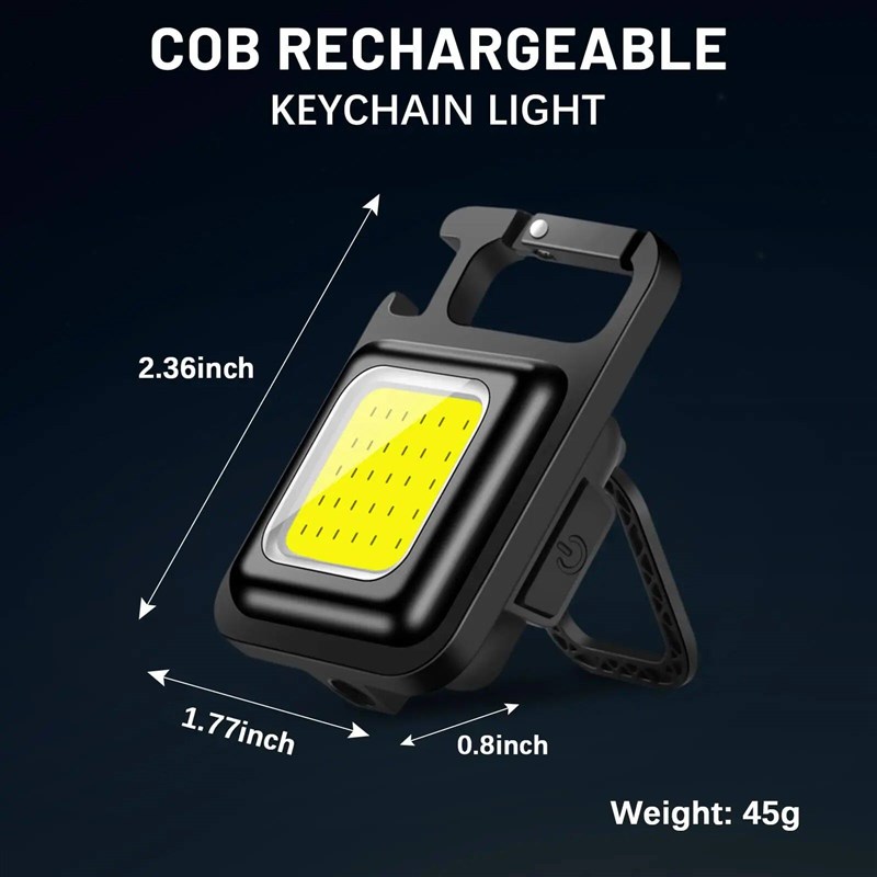COB Keychain Flashlight 4 Modes Magnetic Base & Bottle Opene图片