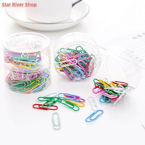 50pcs/box Rainbow Colored Paper Clip Metal Clips Memo Clip B