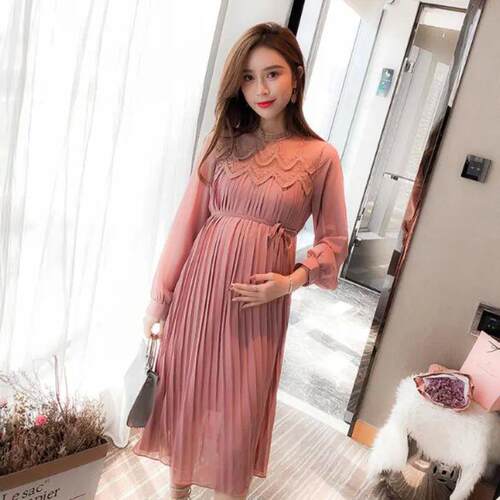 Chiffon Dresses Maternity Clothes For Pregnant Women Long Sl