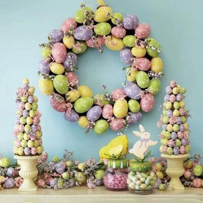 20/50Pcs Foam Easter Eggs Happy Easter Decorations Painted B