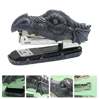 Stapler Dragon Desk Office Head Figurine Paper Plier Electri