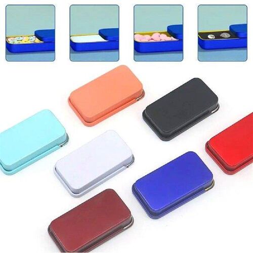 Mini Multi Color Tin Box Hand-held Feeder Push Pull