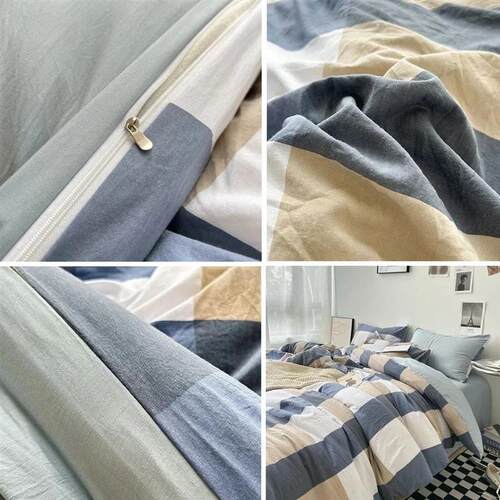 Stripe Bedding Comforter Set with Pillowcase bed sheet Singl