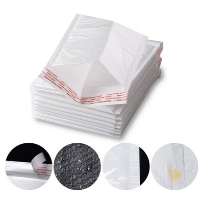 50Pcs Bubble Mailers White Poly Bubble Mailer Self Seal Padd