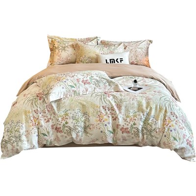 All-cotton 4pc bedding set sheet quilt blanket duvet cover