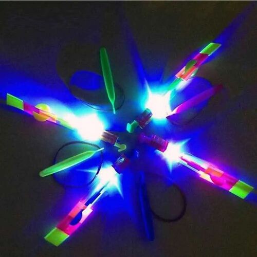 12Pcs Led Lighting Up Luminous Toy Flying slingshot Flying T