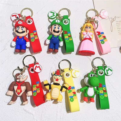 30 Styles Super Mario Keychain Mario Bros Luigi Toad Yoshi B