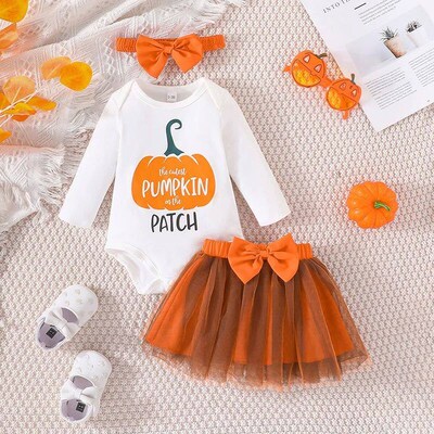 Citgeett Autumn Halloween Infant Baby Girls Outfit Sets Whit