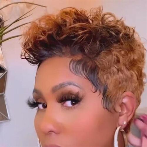 Explosive Afro Wig Small Curl Hairpiece Short Brown Wig for